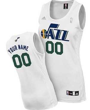 Women's Customized Utah Jazz White Basketball Jersey
